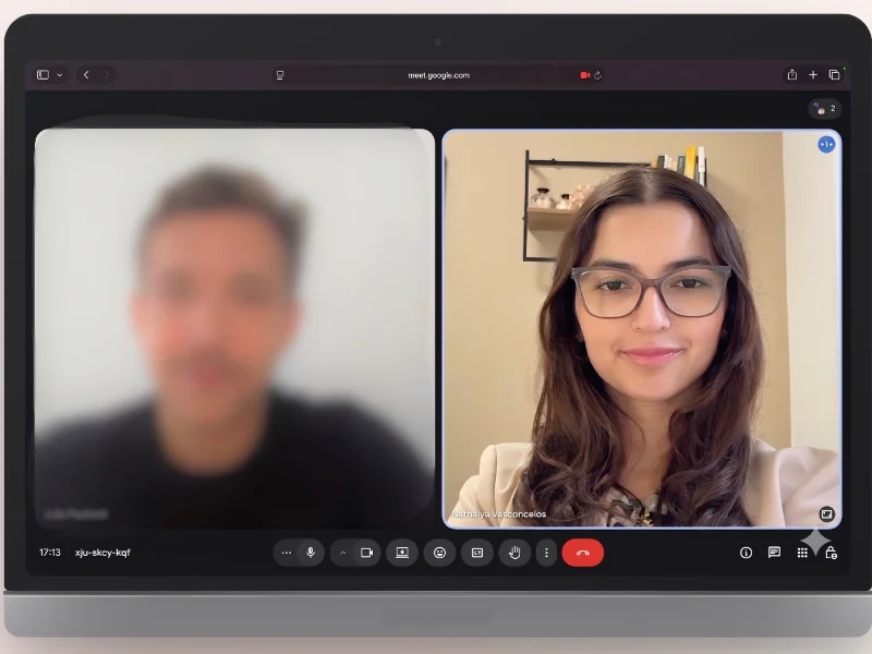 Sessão de atendimento online por videochamada